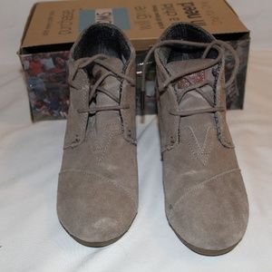 Toms Taupe Desert Wedge Bootie